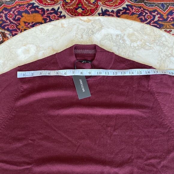 NWT Britches Merino Wool Blend Mock Turtleneck Burgundy - Picture 6 of 8